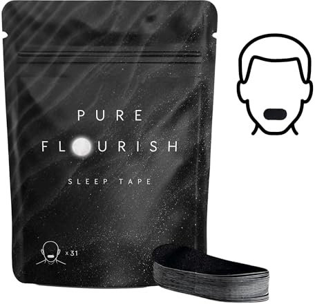 Pure Flourish Sleep Tape | 31 x Hypoallergenic Mouth Strips | Anti Snoring Device, Supports Nasal Breathing | Clinically Tested Dug Free Anti-Snoring Aids for All Genders