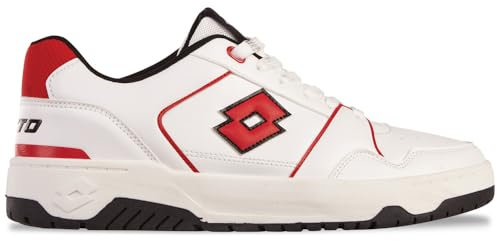 Lotto Unisex BOXSCORE Sneaker, White/RED, 43 EU