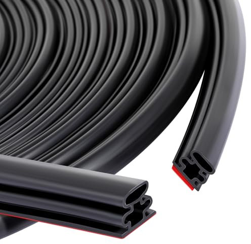 Romon Dichtungsband Selbstklebend, 10mmx10mm Dichtungsband für Türen Fenster Dichtband Selbstklebendes Gummidichtung Türdichtung für Anti-Kollision/Schalldichter/Wasserdichter/Staubdicht, 6M-Schwarz
