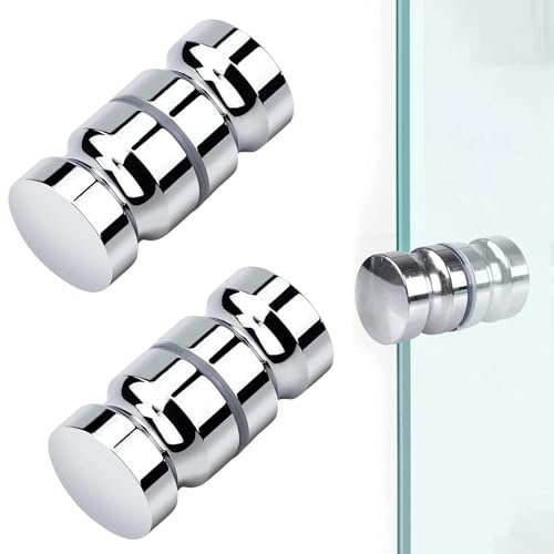 Dusche Türknopf, 2 Paare Türknauf Duschtürknopf, Dusche Türknopf Aluminiumlegierung, M8 x 30mm Duschtürgriffe Duschkabine Griff Geeignet für 4–12 mm Dickes Glas für Duschtür Glastüren Schiebetür