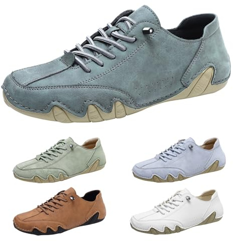 Herr segelskor blå fritidsskor dam promenadskor unisex canvas sneakers slip on halvskor platta skor breda fötter sneakers bekväma träningsskor lätta slip-on, Vit, 41 EU