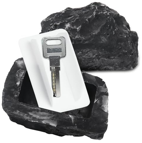 Fake Rock Key Hider for Outdoor Yard Outside, Perfect Hidden Keys for Standard Sized Spare Keys by Rock Key Safe Outdoor Home Decor, Outside for Camping and Hiking