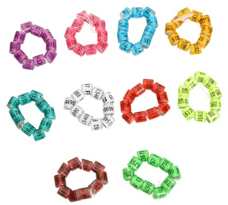 Hemobllo 100 pièces Anneaux pour Pigeons Couleurs Multiples Bagues Identification Oiseaux Résistantes Aluminium Plastique Accessoires Volaille pour Élevage et Course Couleur Aléatoire