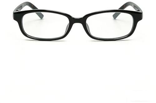 HJSTES Retro Clear Rectangle Glasses for Women Men Fake Blue Light Blocking Lens Narrow Frame Non Prescription Eyeglasses(Black)