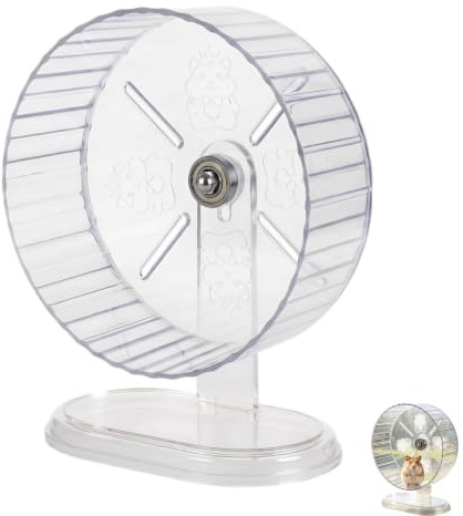 Silent Hamster Wheel, Large Hamster Wheels, Wooden Hamster Wheel Stand, 18 cm Exercise Wheel for Nocturnal Small Animals, Gerbil Wheels, Hamsters Ball Alternative
