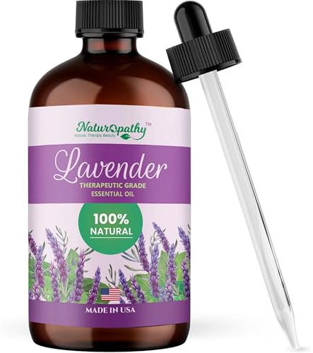 Naturopathy Lavender Essential Oil, 100% Natural Therapeutic Grade, Premium Quality Lavender Oil, 4 fl. Oz - Perfect for Aromatherapy and Relaxation
