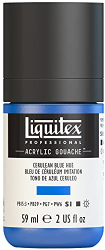 Liquitex 2059470 Professional Acryl Gouache - Cölinblau Imit. , 59ml Flasche, matt - Acrylfarbe mit Gouache Eigenschaften, Hochdeckend, Wasserfest & Lichtecht