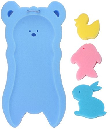 Unfair, cuscino in spugna antiscivolo per neonati, cuscino da bagno per il bagno Baby Shower Blu