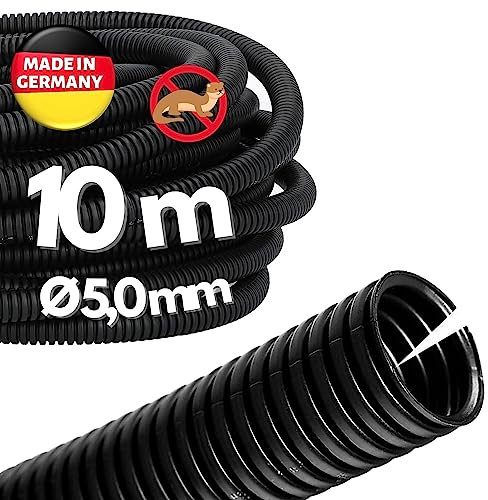 Kalitec - Tubo Corrugado Ranurado NW 4,5 I (10 m), Manguera Abierta, Protector de Martas, Vacío, Protección de Cable AD 7,1 mm, ID 5,0 mm