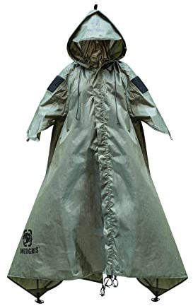 ONETIGRIS TENTSFORMER Hooded Poncho 4-in-1 Raincoat, Backpack Rain Cover, Half Teepee Tent and Tarp Shelter