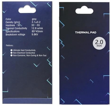 1 one enjoy Thermal Pad 12.8 W/mK, 85x45mm, Non Conductive Heat Resistance High Temperature Resistance, Silicone Thermal Pads for Laptop Heatsink/GPU/CPU/LED Cooler (2mm)