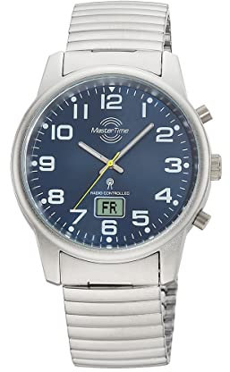 Master Time Funk Quarz Herren Uhr Analog mit digitalem Datum mit Edelstahl Zugband Armband MTGA-10823-32M
