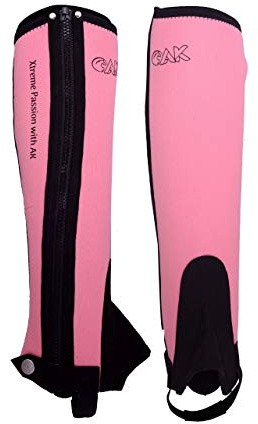 Mini Chaps in neoprene AK Passion Kids Horse Riding Half Chaps AKRS-1889 (XS, Black/Pink)