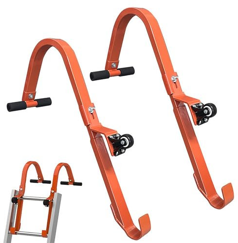 Crochets D'échelle pour Toit, Adaptateur de Toit pour Échelle, Crochet en Acier Robuste avec Barre/T en Caoutchouc,Capacité Charge 250KG