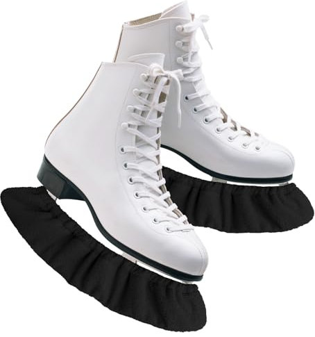 Cuayaes 1 Paar Kufenschoner für Schlittschuhe, Größe M Elastische Eishockey Schlittschuhe oder Eiskunstlauf Kufenschoner für Jugendliche Mädchen und Jungen (Schwarz)