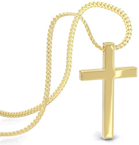 SERASAR Kreuz Kette Gold Damen Schmuck 585 Halskette Echtgold für Frauen Cross Necklace Wasserfester Muttertagsgeschenk Weihnachten