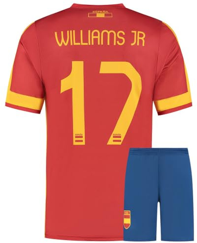Spanien Fotbollströja Williams - Barn och Vuxna - Pojkar - Fotbollsutrustning - Fotbollspresenter - Sport-T-shirt - Sportkläder