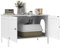 PawHut Katzenklo-Schrank Katzenhaus mit Tür Trennwand Katzentoilette Katzenschrank für große Katzen Beistelltisch Katzenhöhle 80 x 51 x 54 cm Weiß