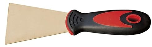 Spatule rigide bi-matière 40 mm, idéale pour les applications dans les peintures et mastics, offre résistance et flexibilité.