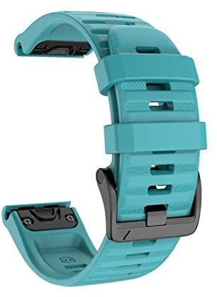 Run Ken Bandgurt kompatibel mit Garmin Fenix ​​6 6x pro Schnellkompatibel mit 22-mm-26-mm-Armbandkompatiblem mit Fenix ​​5 5x plus Quick Release-Silikon-Armband(Blue green,26mm for Fenix6X 5X)