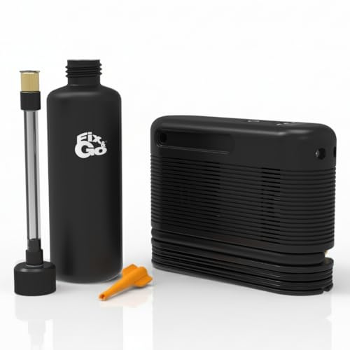 Fix&Go MICROAIR – Kit Riparazione Pneumatici Moto 12V con Compressore Portatile e Sigillante Ecologico – Per Moto, Scooter, Quad e ATV – Compatibile con TPMS