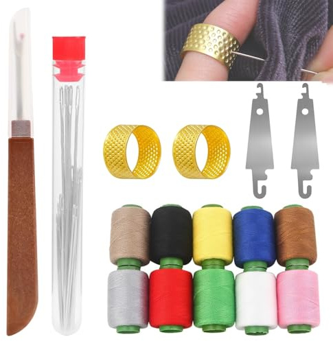 41pcs Sewing Tool Set, Needle Thread Hand Repair Kit for Beginners, Mini Sewing Kit for Mending Clothes, Include 26 Steel Needles, 10 reels of Thread, Seam Ripper, 2 Needle Threader, 2 Thimbles