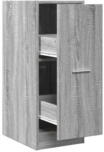KGFHERENB Armario de farmacéutico gris Sonoma 30 x 41 x 77,5 cm, mueble de cocina de madera con 2 cajones, armario estrecho extraíble para sala de estar y oficina
