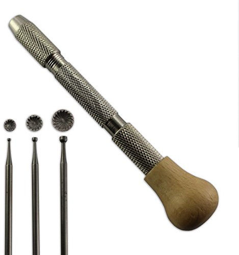 Jewellers Tools SET 3 WIRE ROUNDER (WOOD) : Rounding Deburring End Of Non Ferrous Wire 2.4,1.7&1mm Tool (45)