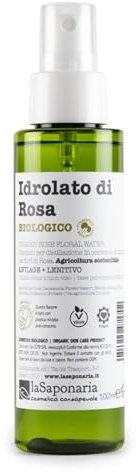 La Saponaria | Hidrolato de Rosa Bio, Agua floral 100% natural y ecológica, con efecto tonificante, calmante y refrescante para todo tipo de piel, incluso la más sensible – 100 ml
