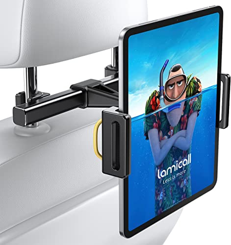 Lamicall Car Tablet Headrest Holder - Car Back Seat Headrest Tablet Mount Stand for Kids, Road Trip Essentials Accessories Gifts, for 2025 iPad Pro 11/13 Air Mini, iPhone, Galaxy Tab, 4.7-13 Devices