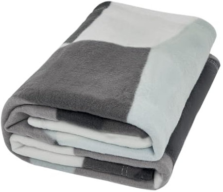 DREAMSCENE Fleecedecke mit geometrischen Formen, Grau/Anthrazit/Schwarz, 120 x 150 cm