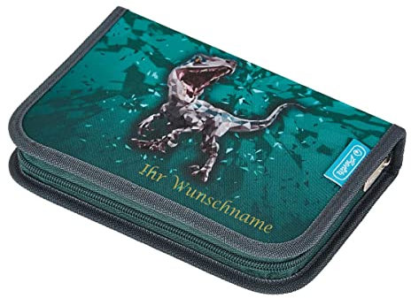 Herlitz Federtasche mit Gravur / Federmappe / Schüleretui 31tlg. / T-Rex