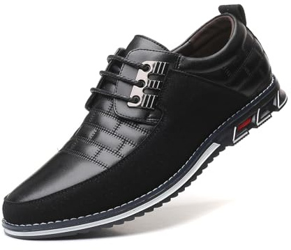 Men’s Oxford Derby Orthopedic Leather Shoes Wide Width Business Dress Shoes Lace-up Walking Driving Loafers Dress Sneakers,Black,14