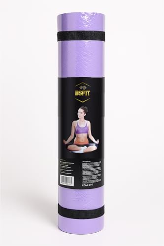 BSFIT® Esterilla Deporte, Yoga, Pilates, colchonetas Ejercicios. Es ideal para realizar deporte en casa, yoga mat, esterilla yoga antideslizante, TPE ecologico (6 mm)