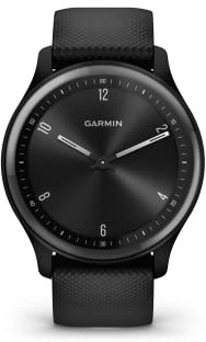 Garmin vívomove Sport - Montre connectée à Aiguilles mécaniques et écran Tactile - Gray avec Bracelet Noir - Boîtier 40 mm (Reconditionné)
