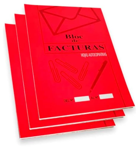 Acan Tradineur - Pack de 3 bloc de facturas - Formato A6 - Registro de venta, gastos, inversión y factura recibidas - Ideal para la gestión de la tienda - 15 x 11 cm