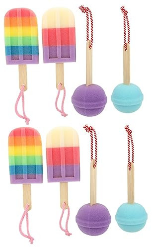 Healvian 8stücke Bunte Duschschwämme Exfolierende Badschwämme Für Erwachsene Leicht Platzsparend Mit Aufhängung Sanfte Reinigung Für Empfindliche Haut