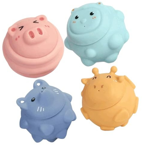 UPKOCH Bath Toys 4 Stück Spielzeug Kneifen Stressspielzeug Gastgeschenke Spielzeugtier Zappelspielzeug Masse Babyspielzeug Zappeln Zum Duschen Entzückendes Kinderspielzeug Tier Quetschen Plastik