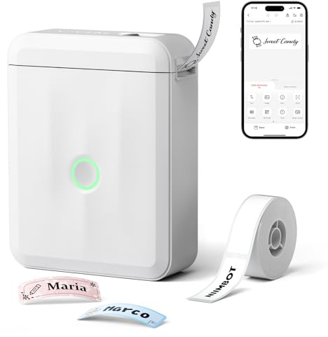 NIIMBOT D110 Mini Etichettatrice con Etichette, Stampante di Etichette Bluetooth, App Versatile con 60+ Caratteri e Oltre 1000+ icone, per Organizzare Casa, Cucina, Scuola e Ufficio