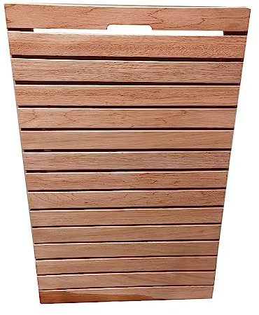 Alfombrilla de baño de Madera, Grande, Impermeable y Antideslizante, para Ducha a RAS de Suelo. Fácil de drenar y Limpiar. Rectangular de 71 x 81 cm. Ideal para Uso en Interiores y exteriore
