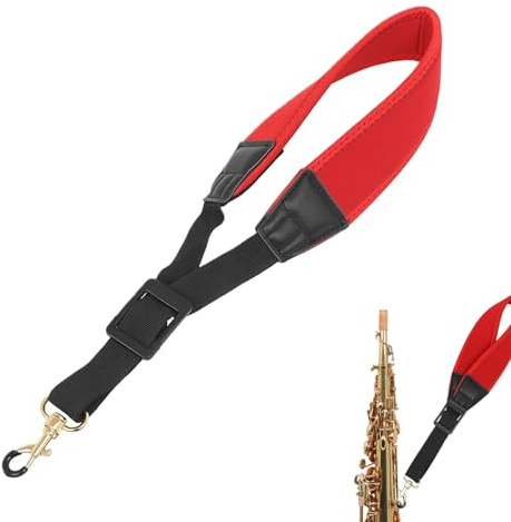 Tracolla per sassofono – Corda regolabile per il trasporto del sassofono contralto | Comoda tracolla imbottita per corno, clarinetto basso e strumenti | Supporto durevole per musicisti
