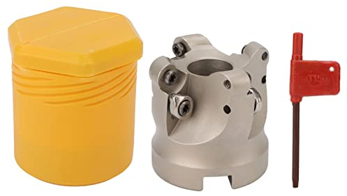 4 Flute Face Milling Cutter, Face Mill Head with 40Cr High Rigidity Tool for Metal CNC Machining, Coated Milling Cutter for Precision Roughing and Plane Finishing