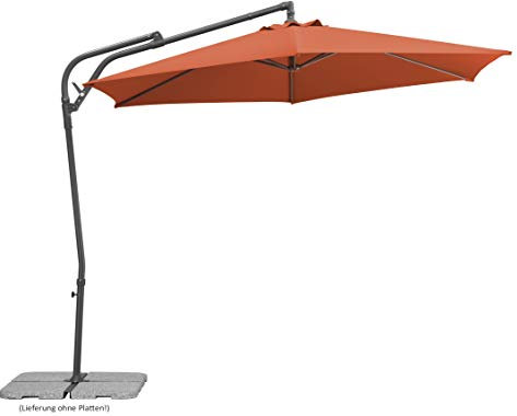 Schneider Sonnenschirm Genua, terracotta, 300 cm rund, 630-05, Gestell Stahl, Bespannung Polyester, 12.4 kg