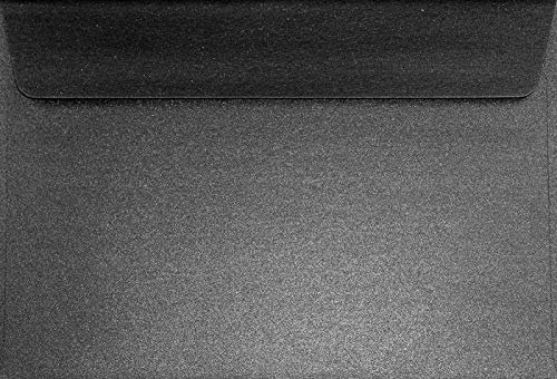 Netuno 100 Briefumschläge Perlmutt-Schwarz DIN C5 16,2 x 22,9 cm Sirio Pearl Coal Mine glänzende Umschläge groß elegante Briefkuverts für Einladungskarten Hochzeitskarten Geburtstag Weihnachten