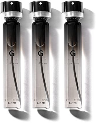 GAMMON Black Notes Parfum Recharge-Set G (3x20 ml), das aromatisch-fruchtige BLACK GUITAR Herren Parfum zum Nachfüllen, Fougère Duft für Männer mit 20 % Parfum-Öl (Starter-Set vorausgesetzt)