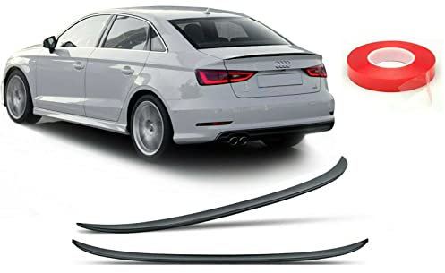 Heckspoiler Lippe Spoiler Spoilerlippe Schwarz Glanz Passend für Audi A3 Sedan Ab 2013- und Doppelkleber
