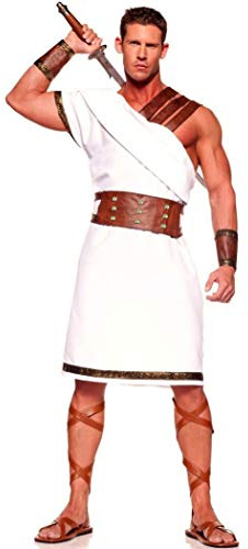LUOXIYOUXUAN Costume da gladiatore romano bianco da uomo centurione guerriero adulto costume da coppia maschile e donna costumi di coppia
