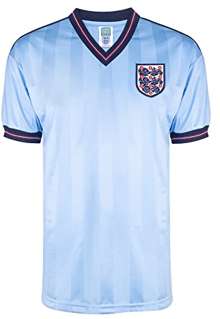 Score Draw Mens England Third Shirt 1989 Adults Short Sleeve Blue M