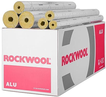 Stenull, rörisolering, rockull, aluminiumlaminerad, rörskål, WLG 0,035, olika storlekar (15 x 20 mm/24 m)