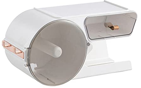 Toilet Paper Dispenser Plastic Tissue Holder for Bathroom and Smooth Tissue Case with Hook for Easy Access and Organization